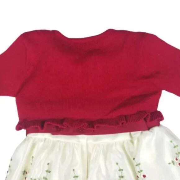 American Princess Floral Red and Ivory Dress Size 6M - Picture 4 of 12